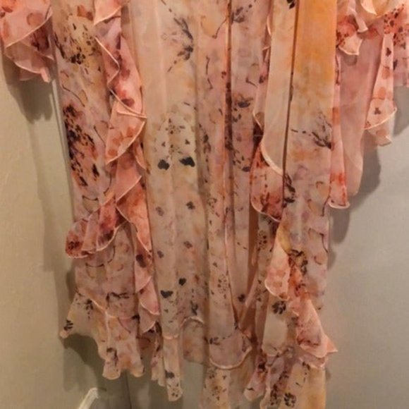 Victoria Secret Ruffle Floral Long Robe Duster M/L - Picture 7 of 8